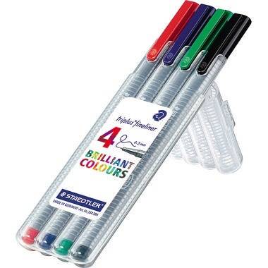 STAEDTLER Fineliner triplus 334 SB4 0,3mm sortiert 4 St./Pack.