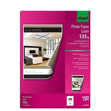 Sigel Fotopapier LP141 DIN A4 135g hochweiß 100 Bl./Pack.