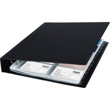 Sigel Visitenkartenringbuch VZ301 max. 400Karten 20Hüllen schwarz