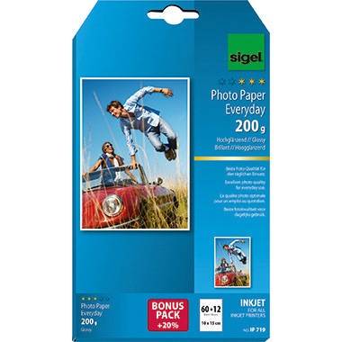 Sigel Fotopapier Everyday-plus IP719 DIN A6 200g weiß 72 Bl./Pack.