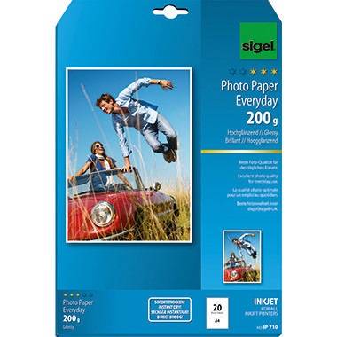 Sigel Fotopapier Everyday-plus IP710 DIN A4 200g weiß 20 Bl./Pack.
