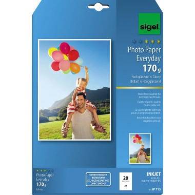 Sigel Fotopapier Everyday-plus IP713 DIN A4 170g weiß 20 Bl./Pack.