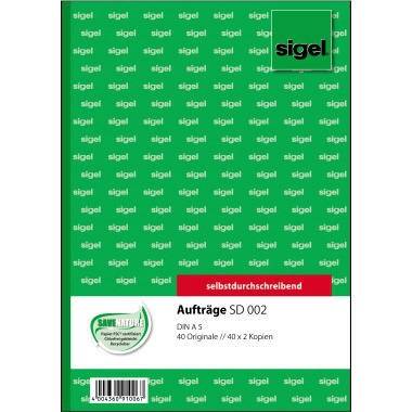 Sigel Auftragsformular SD002 DIN A5 selbstdurchschreibend 3x40Blatt