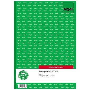 Sigel Bautagebuch SD63 DIN A4 selbstdurchschreibend 3x40Blatt