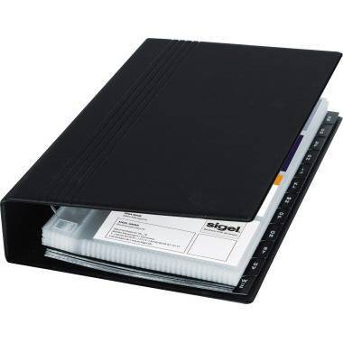 Sigel Visitenkartenringbuch VZ300 max. 200Karten 25Hüllen schwarz