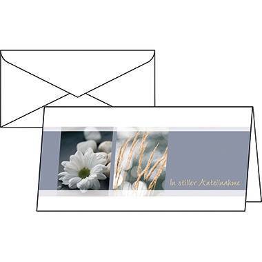 Sigel Trauerkarte Anteilnahme DS208 DL 220g 10 St./Pack. +Umschläge
