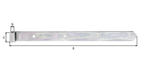 Ladenband L.500x13x40mm S.5mm STA galv.verz.d.pass.D.13mm rd GAH