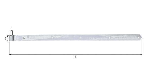Ladenband L.1000x16x45mm S.5mm STA galv.verz.d.pass.D.16mm rd GAH