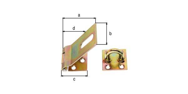 Sicherheitsüberfalle L.85x38mm B.37mm STA galv.verz.d.pass.GAH
