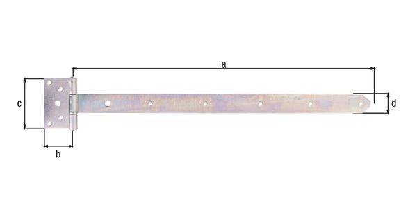 Kreuzgehänge L.591x59xB.103x40xStärke 4mm STA galv.gelb verz.GAH