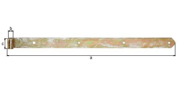 Ladenband L.700x16x45mm S.5mm STA galv.verz.d.pass.D.16mm rd GAH