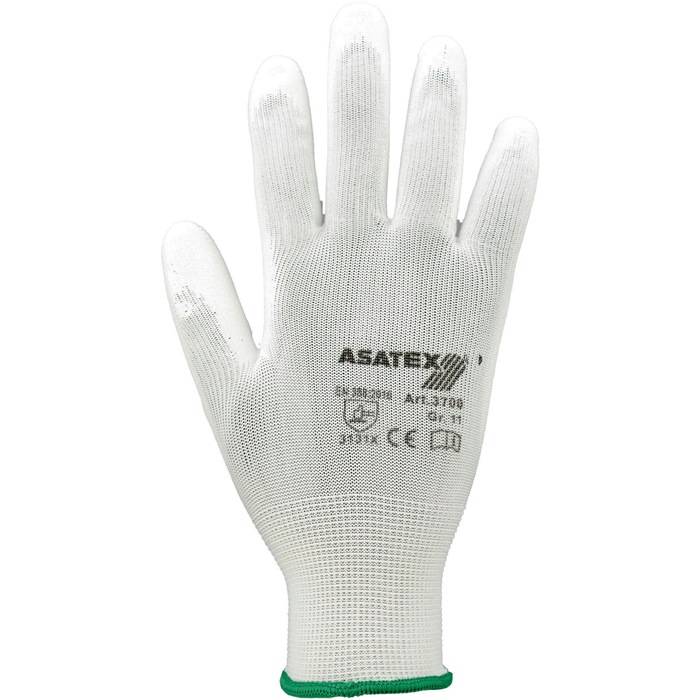Handschuhe Gr.10 weiß EN 388 PSA II Nyl.m.PU ASATEX