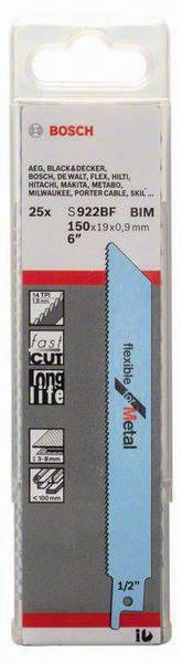 Säbelsägeblatt S 922 BF L.150mm B.19mm TPI 14 1,8mm geschr.,gefr.25 St./Karte