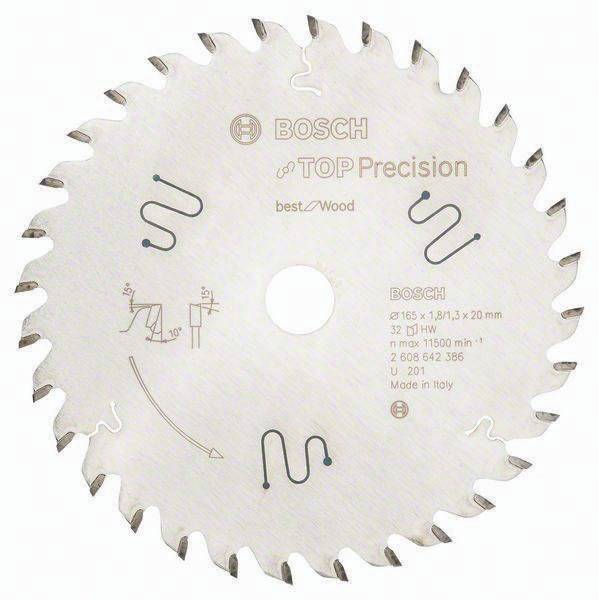 Kreissägeblatt AD 165mm Z32 WZ Bohr.20mm Schnitt-B.1,8mm HM BOSCH