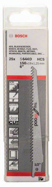 Säbelsägeblatt S 644 D L.150mm B.19mm TPI 6 4,3mm 25 St./Karte