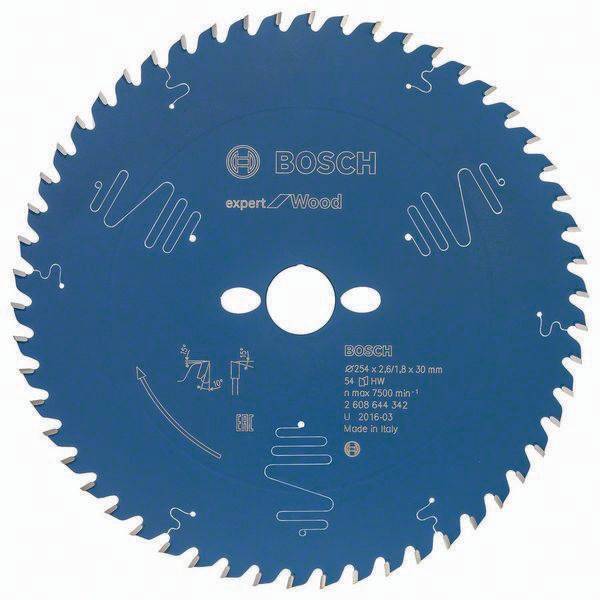 Kreissägeblatt AD 254mm Z.54 WZ Bohr.30mm Schnitt-B.2,6mm HM BOSCH
