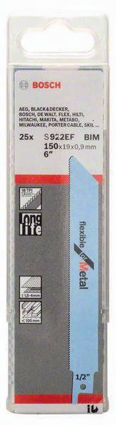 Säbelsägeblatt S 922 EF L.150mm B.19mm TPI 18 1,4mm geschr.,gefr.25 St./Karte