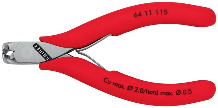 Elektronikvornschn.L.115mm Form 1 Facette nein spiegelpol.Ku.-Überzug KNIPEX