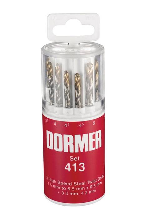 Spiralbohrersatz A094 DIN 338 TypN D.1,5-6,5x0,5mm HSS 13tlg.Runddose DORMER