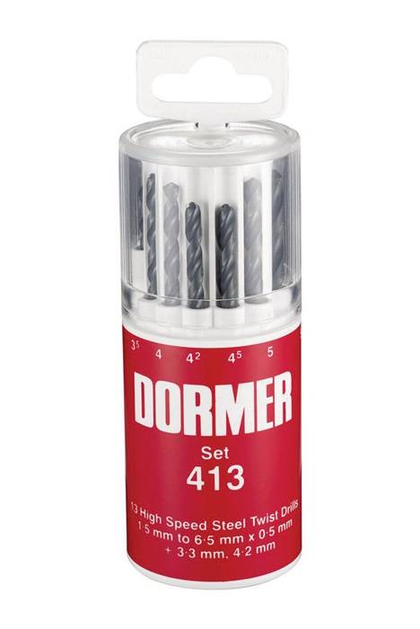 Spiralbohrersatz A191 DIN 338 TypN D.1,5-6,5x0,5mm HSS 13tlg.Runddose DORMER
