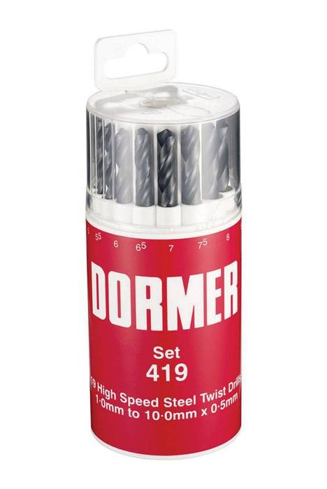 Spiralbohrersatz A191 DIN 338 TypN D.1-10x0,5mm HSS 19tlg.Runddose DORMER