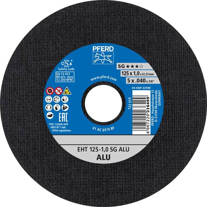 Trennscheibe SG ALU D125x1mm ger.Alu.Bohr.22,23mm PFERD