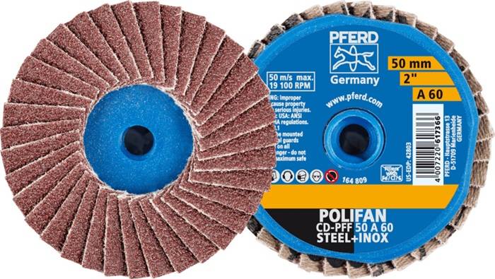 Fächerschleifscheibe COMBIDISC-Mini-POLIFAN D.50mm K.60 19100min-¹ PFERD