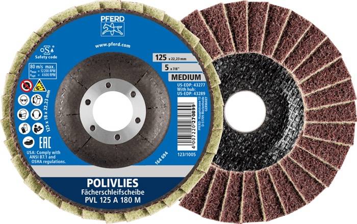 Fächerscheibe POLIVLIES Ø125xHmm K.mittel PFERD