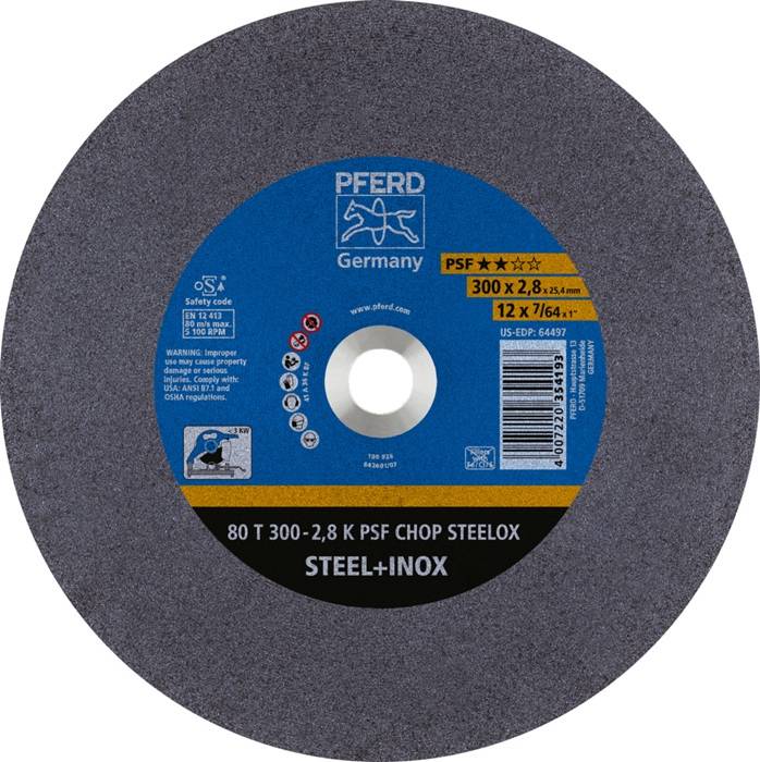 Trennscheibe PSF CHOP STEELOX D300x2,8mm ger.Stahl/INOX Bohr.25,4mm PFERD