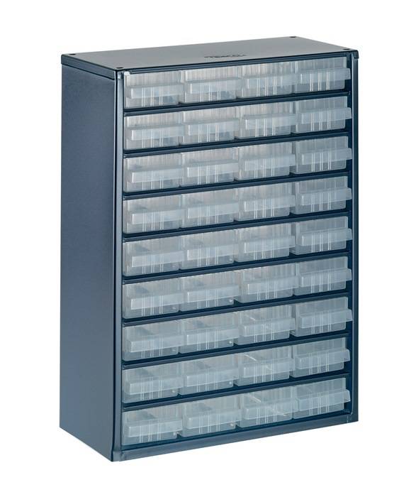 Kleinteilemagazin Stahlmagazin 936-01 B.306xT.150xH.417mm 36 Schubl. RAACO