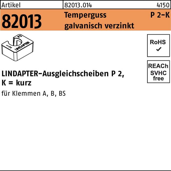Ausgleichscheibe R 82013 GTW 40 P2 M10/10,0 Temperguss galv.verz. 1St. LINDAPTER
