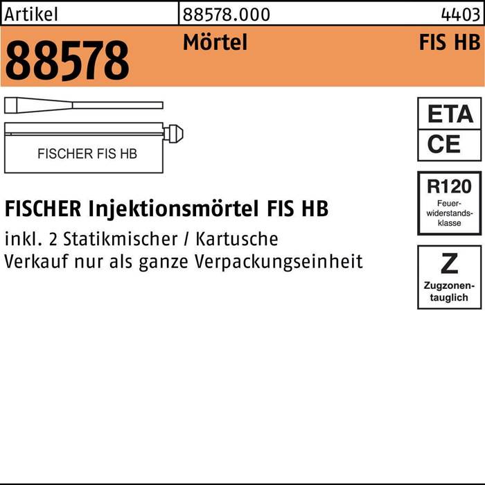 Injektionsmörtel R 88578 FIS HB 150 C Kunstharz 6 Stück FISCHER