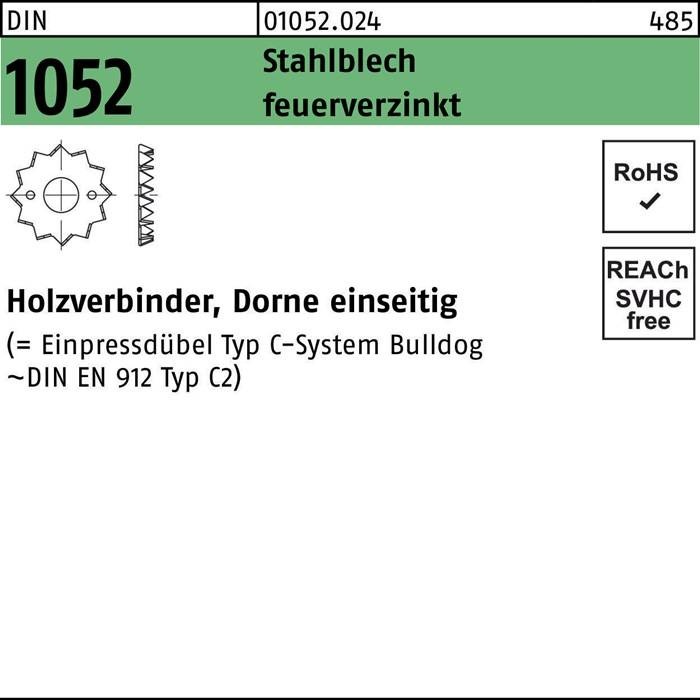 Holzverbinder DIN 1052 einseitig 48 M12 Stahlblech feuerverz. 300 Stück