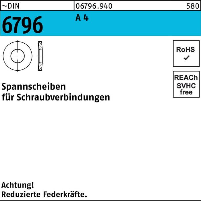 Spannscheibe DIN 6796 10x23x2,5 A 4 100 Stück