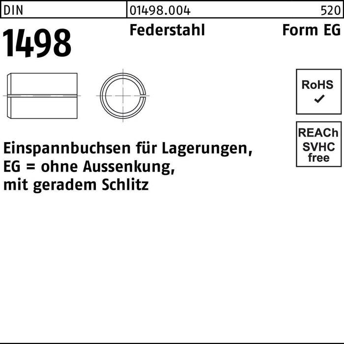 Einspannbuchse DIN 1498 FormEG EG 16/20x20 Federstahl 1 Stück