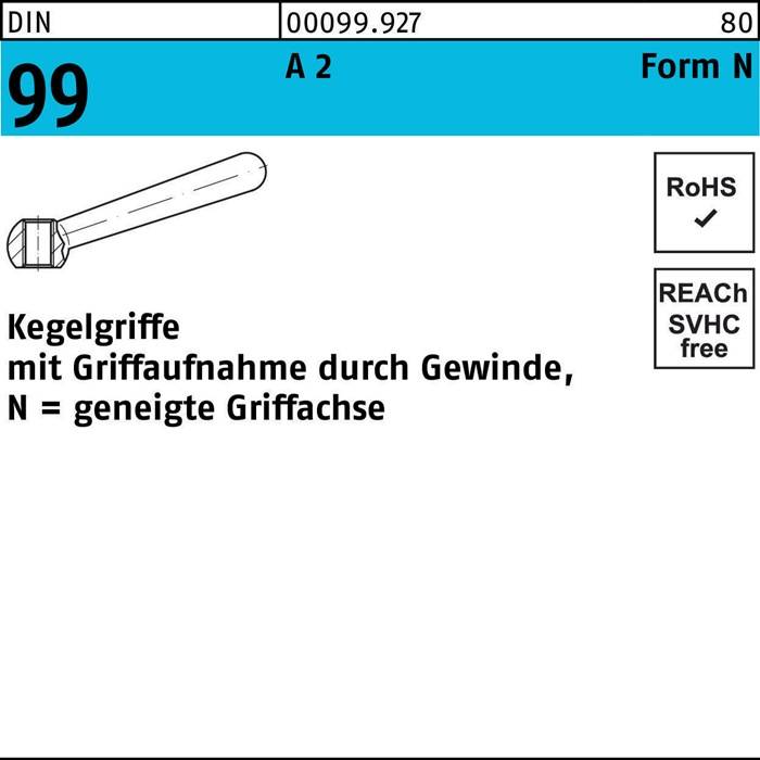 Kegelgriff DIN 99 N 100 M 12 A 2 geneigte Griffachse 10 Stück