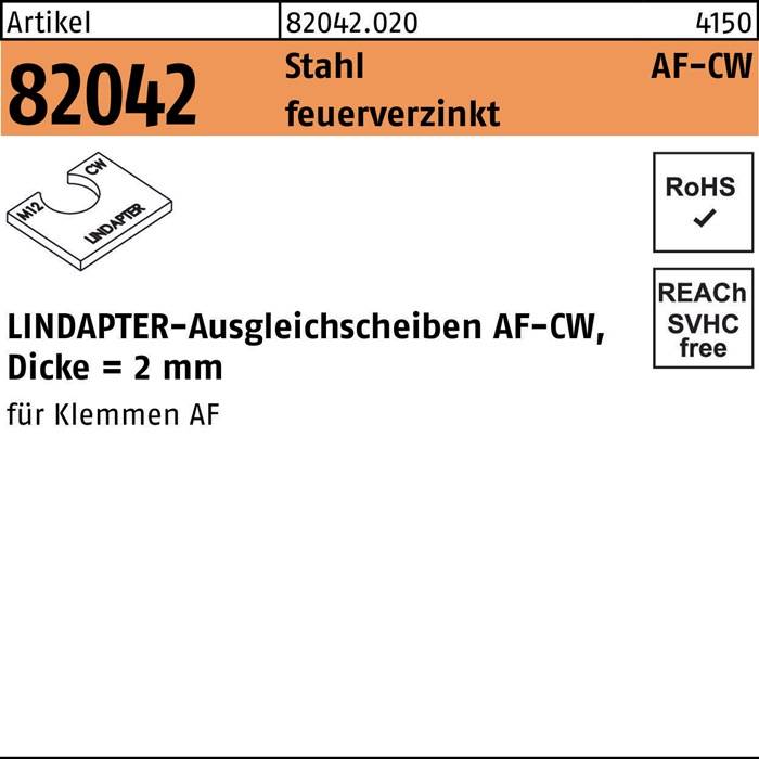 Ausgleichsscheibe R 82042 AF M12 CW Stahl feuerverz. 1 Stück LINDAPTER