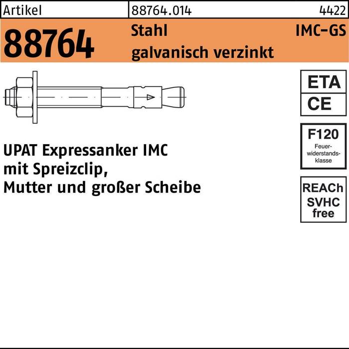 Expressanker R 88764 IMC 12/80/176 GS Stahl galv.verz. 20 Stück UPAT