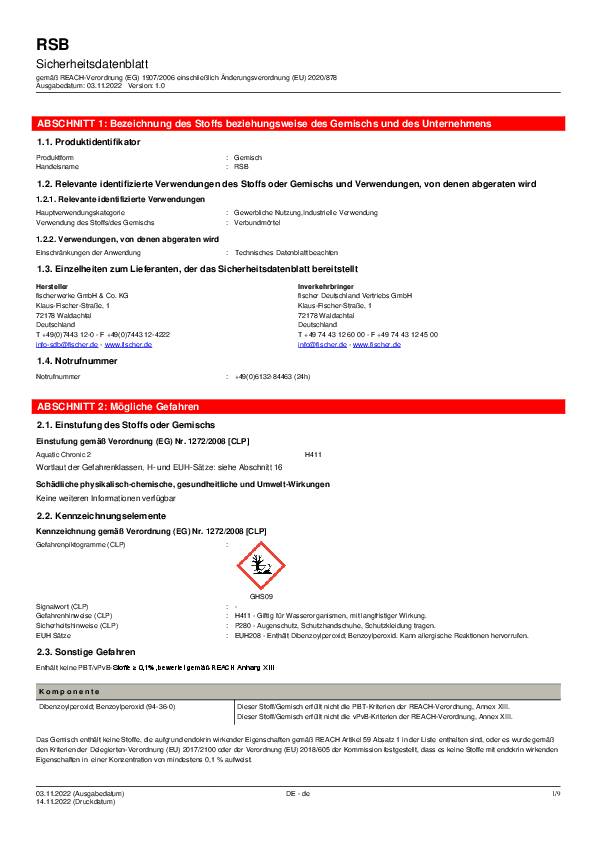 Mörtelpatrone R 88687 RSB 30 5 Stück FISCHER