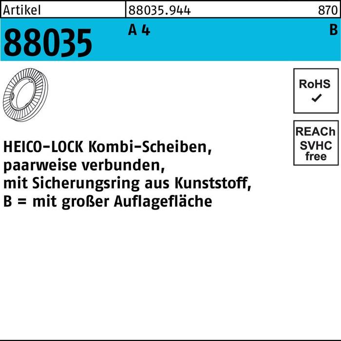 Kombischeibe R 88035 HKB- 8S A 4 200 Stück HEICO