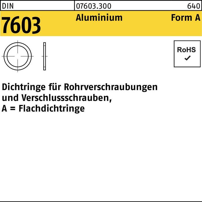 Flachdichtring DIN 7603 10x15x1 Aluminium 100 Stück
