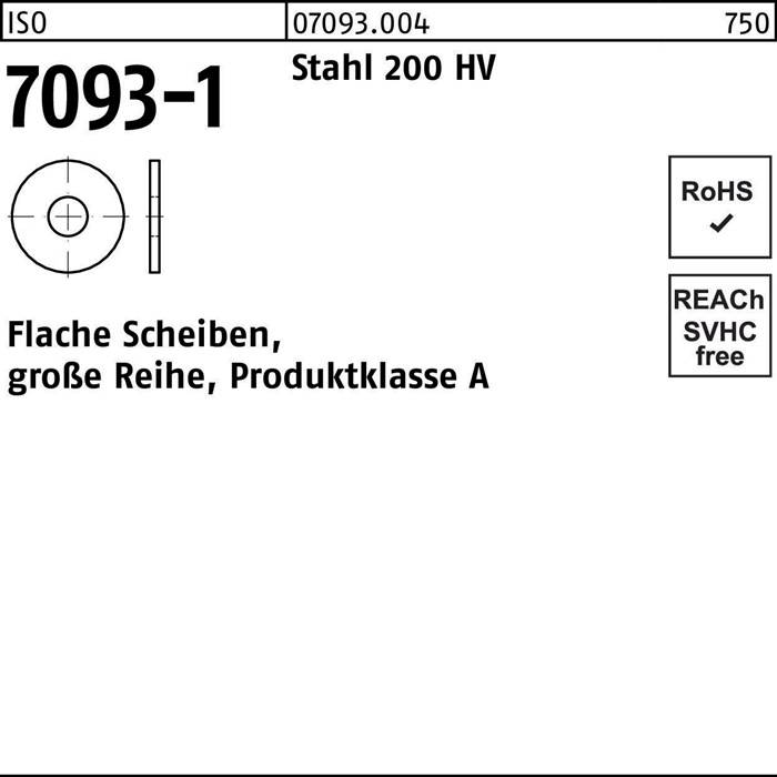 Unterlegscheibe ISO 7093-1 10 Stahl 200 HV 250 Stück