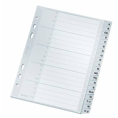 Leitz Register 12650000 A-Z DIN A5 16,5x21cm 20Bl. PP grau