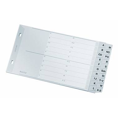 Leitz Register 12670000 DIN A5 quer A-Z 20Bl. PP grau