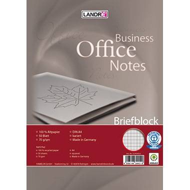 Landre Briefblock 100050118 DIN A5 Recycling 50Blatt kariert