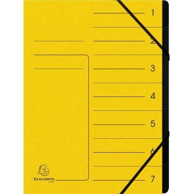Exacompta Ordnungsmappe 540709E DIN A4 7Fächer Karton gelb