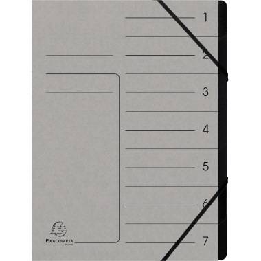 Exacompta Ordnungsmappe 540711E DIN A4 7Fächer Karton grau