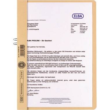 ELBA Klemmmappe 400001022 DIN A4 10Blatt Karton chamois
