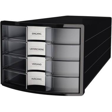 HAN Schubladenbox IMPULS 1012-363 DIN A4/C4 4Fächer geschl. sw/tr