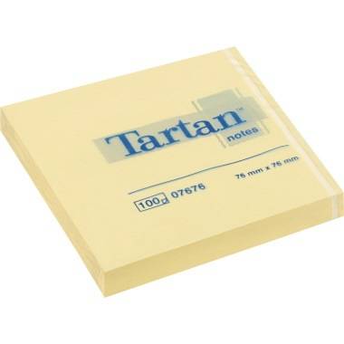TARTAN Haftnotiz 07676 gelb 76x76mm